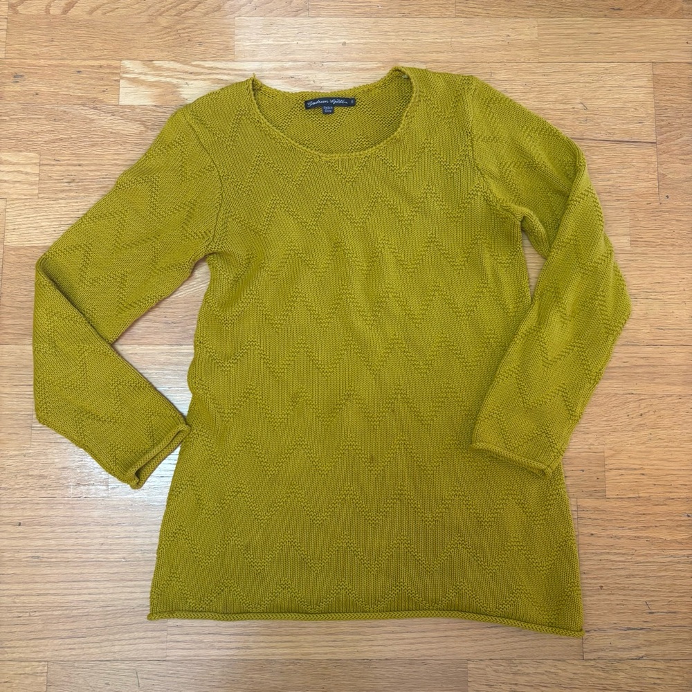 Gudrun Sjoden Fisherman Lagenlook Coastal Grandma Organic Cotton Sweater S